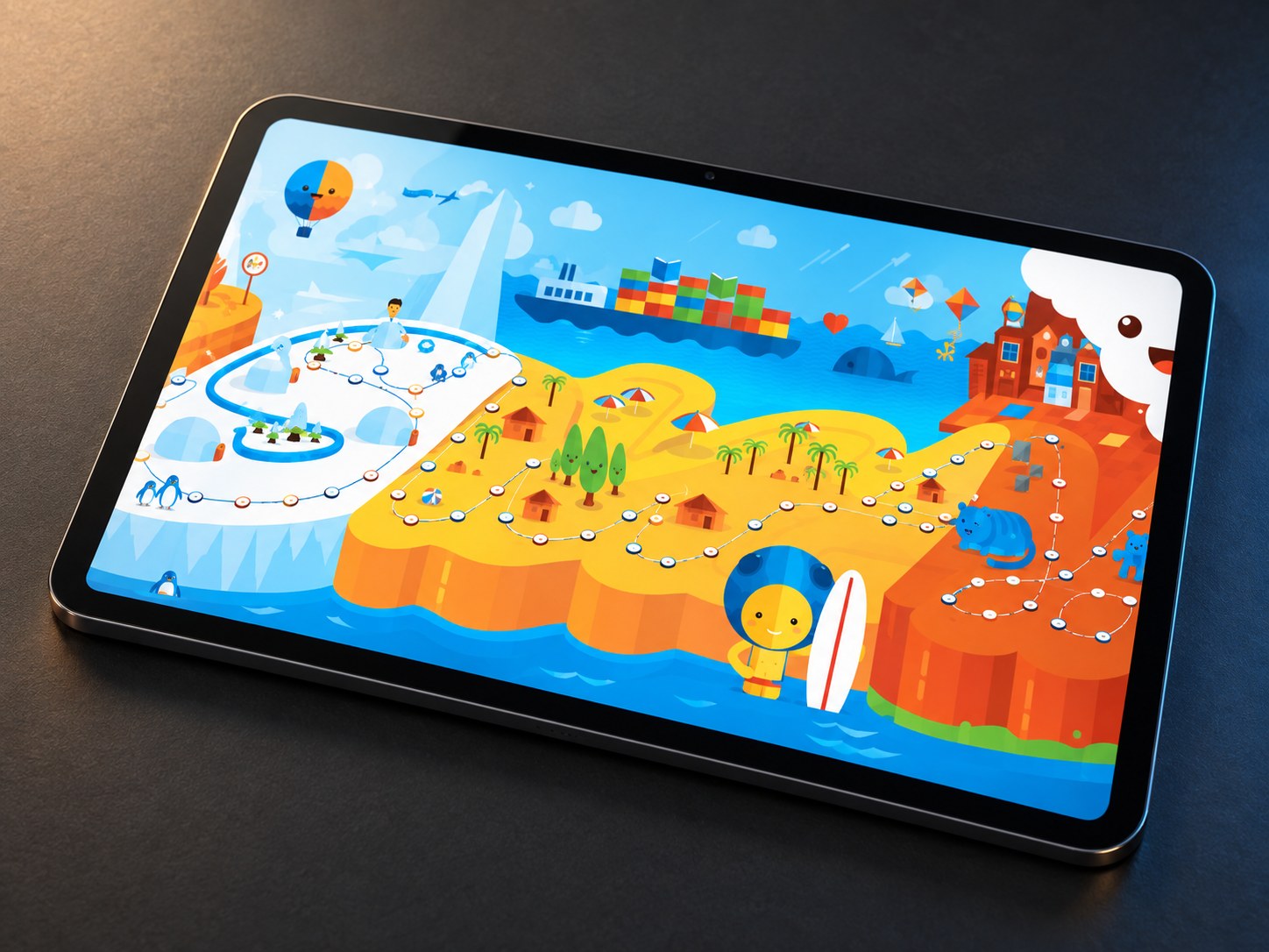 Letter-world map - park and fair