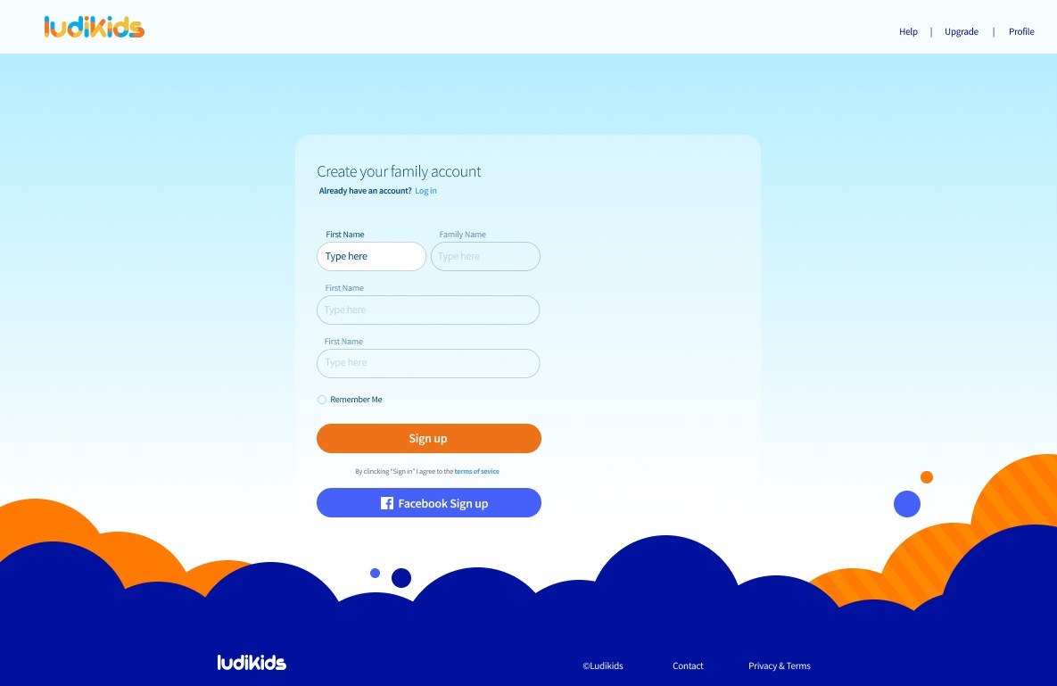 Family account sign-up