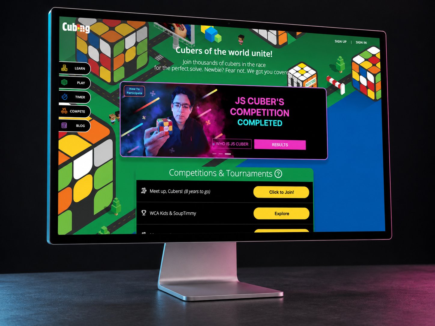 Compete section on screen