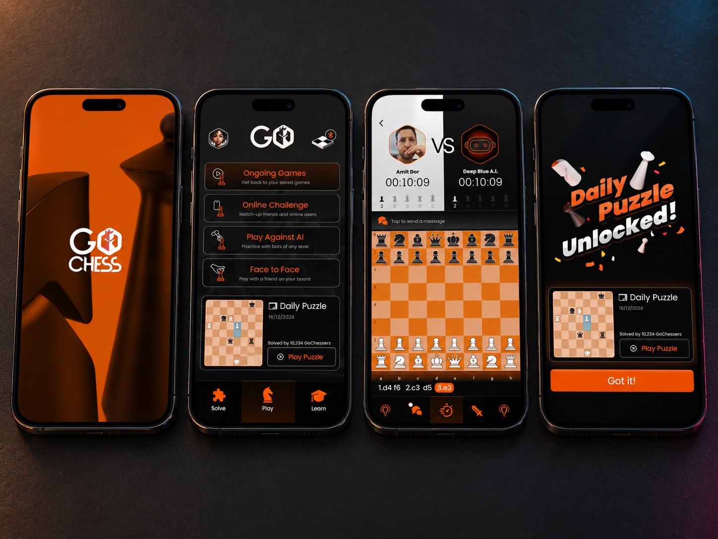 Launch, home, live match and daily puzzle