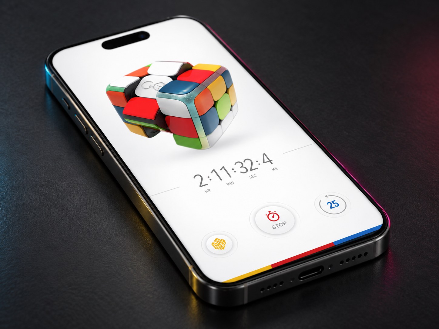 Solve timer and live cube state